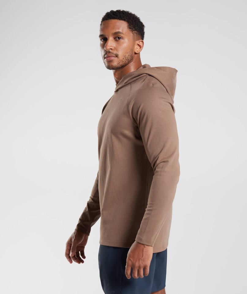 Men\'s Gymshark Studio Hoodie Brown | NZ 7VCNBW